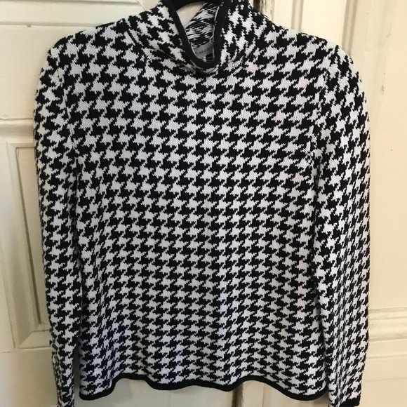 vintage houndstooth turtleneck sweater - Picture 3 of 3